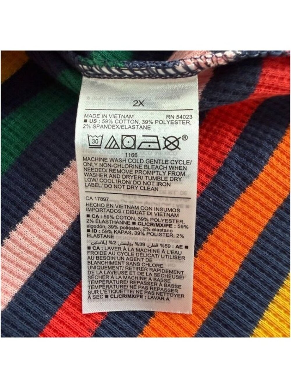 Old Navy Womens Long Sleeve Striped Ribbed Crewneck Top Multicolor Size 2X - Picture 4 of 4